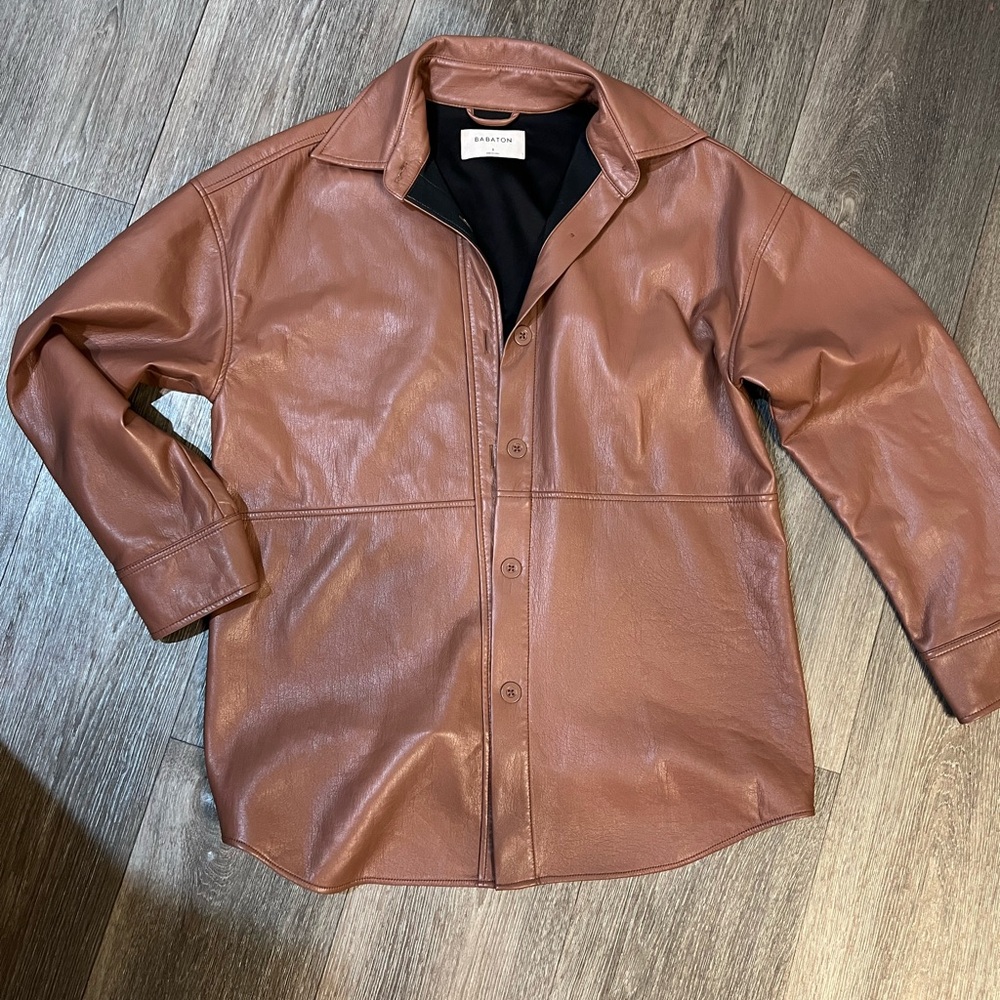 Babaton Tan Leather Jacket